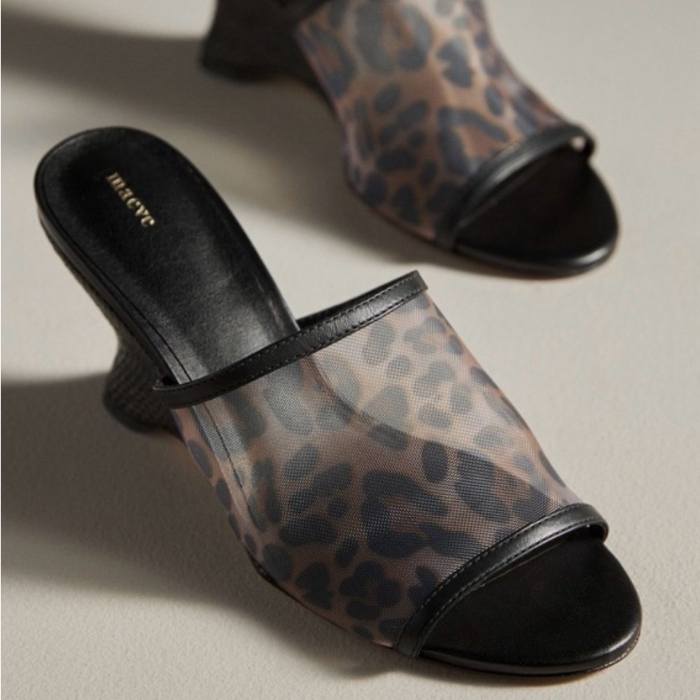 Maeve Black and Brown Leopard Mules